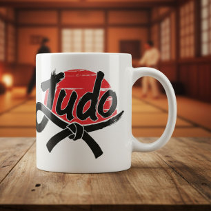 Caneca De Café Judô - Faixa Preta - Sol Nascente