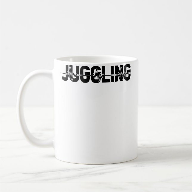 Caneca De Café Juggler Juggling Circus - Artist Juggle Ekg Heartb (Esquerda)