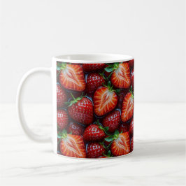 Caneca De Café Juicy Fresh Red Strawberries Summer Fruit Pattern