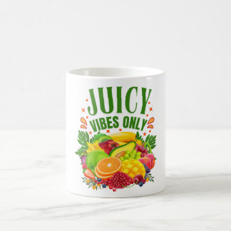 Caneca De Café Juicy Vibes Only: Fresh Fruit & Healthy Life 