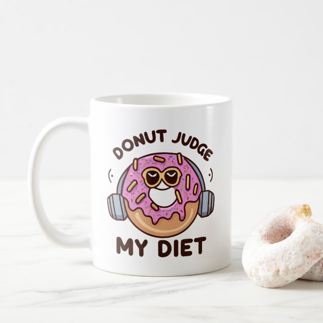 Caneca De Café Juiz rosquinha Minha Dieta - Humor Engraçado (Com Donut)