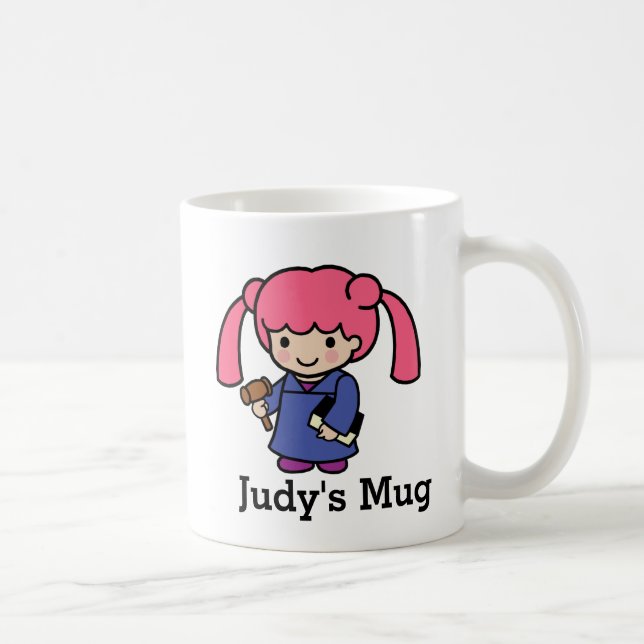 Caneca De Café Juíza Girl com livro e gavel (Direita)