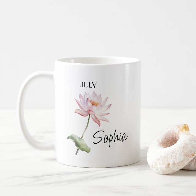 Caneca De Café Júlia Flor Personalizada (Com Donut)