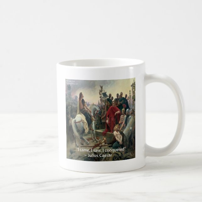 Caneca De Café Júlio César Eu Vim Eu Vi Eu Conquistei (Direita)