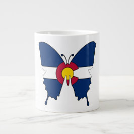 Caneca de café jumbo da borboleta do Colorado flag