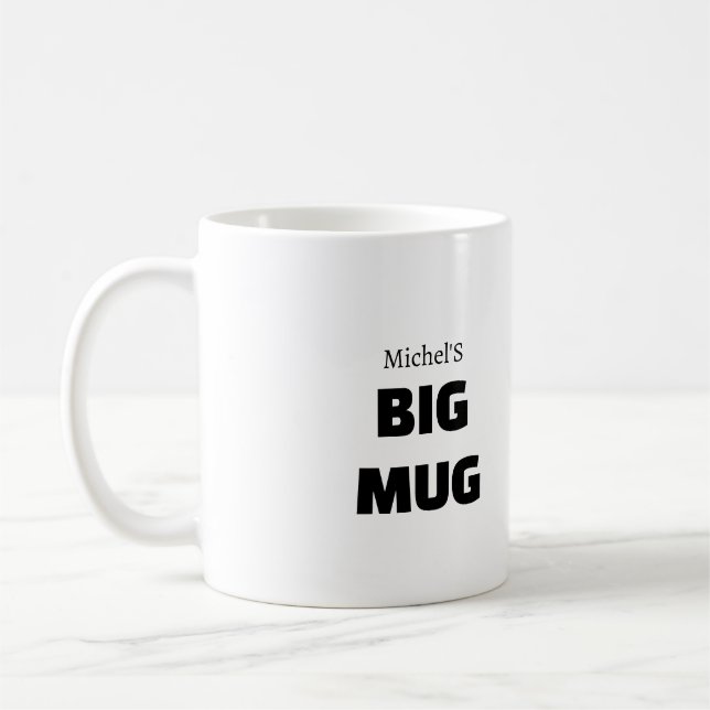 Caneca De Café Jumbo Mug Personalizado | Nome Personalizado Gi Da (Esquerda)