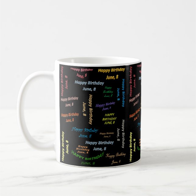 Caneca De Café June, 8 Birthday Mug (Esquerda)