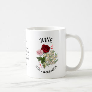 Caneca De Café JUNE Nascimento Mês Flor Nome Personalizado Cristã