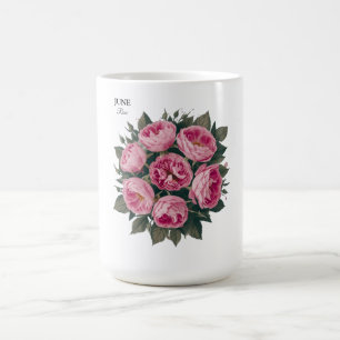 Caneca De Café June Rosa: Personalised Birthday Bloom