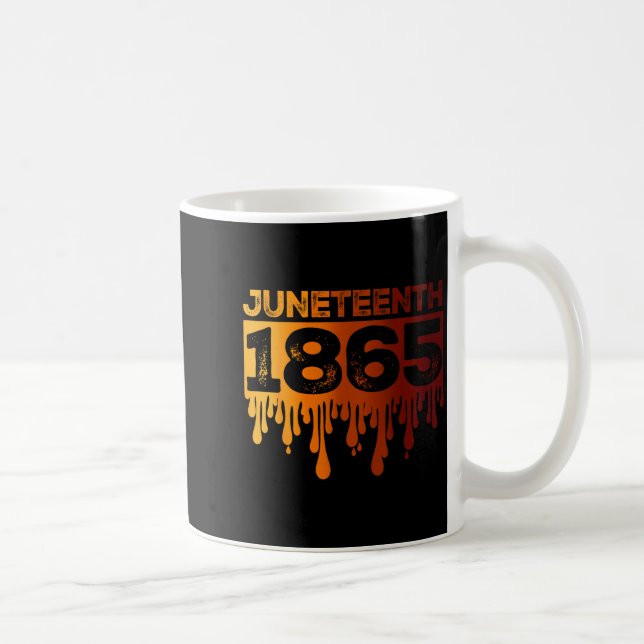 Caneca De Café Juneteenth 1865 gotejamento de melanina dia da lib (Direita)