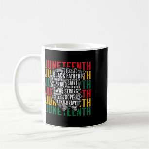 Caneca De Café Juneteenth Afro Pai Preto Palavras Africano Améric