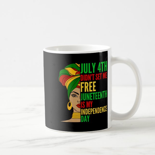 Caneca De Café Juneteenth é o Dia da Independência Melanin Mulher (Direita)