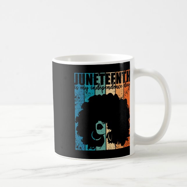 Caneca De Café Juneteenth My Independence Day Retro Afro Women Me (Direita)