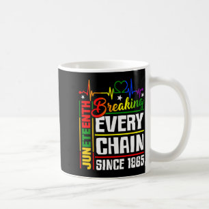 Caneca De Café Juneteenth quebrando todas as correntes liberdade 