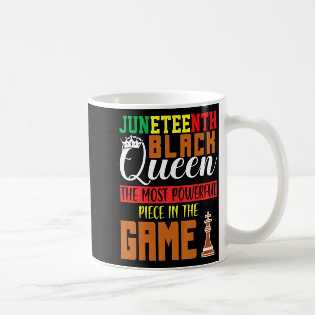 Caneca De Café juneteenth rainha negra xadrez africano mais poder (Direita)