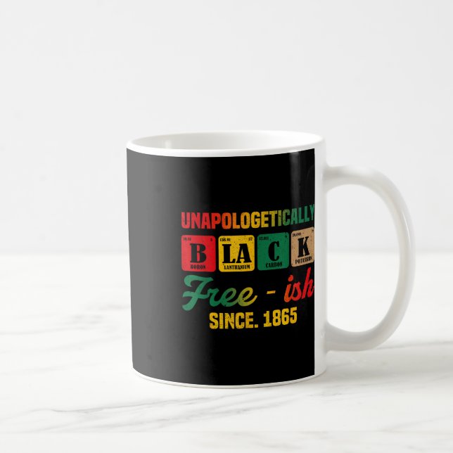 Caneca De Café Juneteenth Sem Desculpas Mulheres Periódicas Negra (Direita)