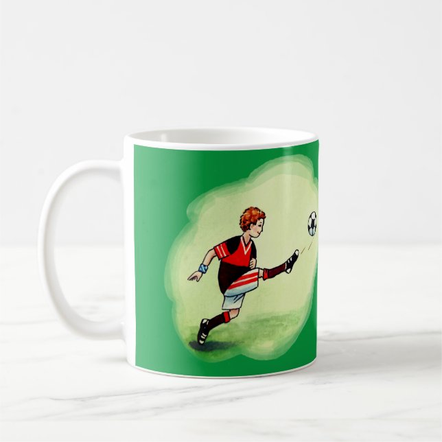 Caneca De Café Junge Fußballspieler mit Ball (Esquerda)