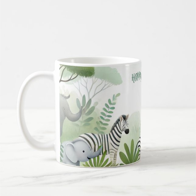 Caneca De Café Jungle Safari Adventure: Mug de Aniversário para C (Esquerda)