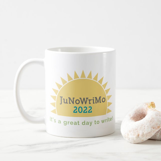 Caneca De Café JuNoWriMo 2022 (Com Donut)