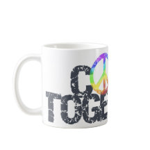 Junte o Rainbow Peace Sign Mug