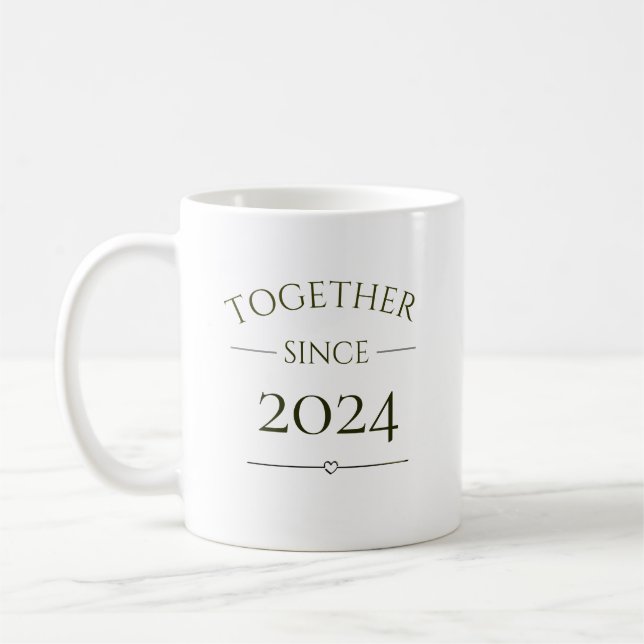 Caneca De Café Juntos desde Ano Personalizado (Esquerda)