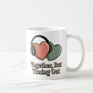 Caneca De Café Juntos, Mas Desligados, Humor de Distância Emocion