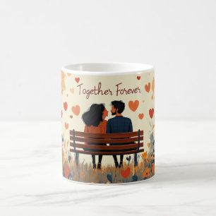 Caneca De Café Juntos Para Sempre Romântico Aniversário & Casamen