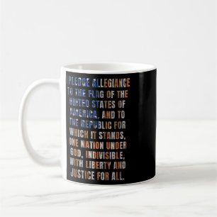 Caneca De Café Juramento de Lealdade dos EUA 4 de Julho Angustiad