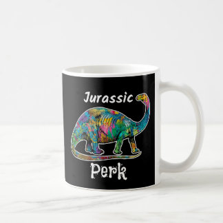Caneca De Café Jurassic Perk Preto Dinossauro Colorido