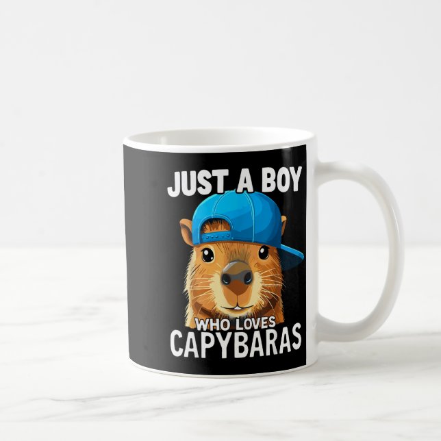 Caneca De Café Just A Boy Who Loves Capybaras  (Direita)