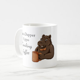 Caneca De Café Just a Dapper Hippo Drinking Coffee - Funny Mug