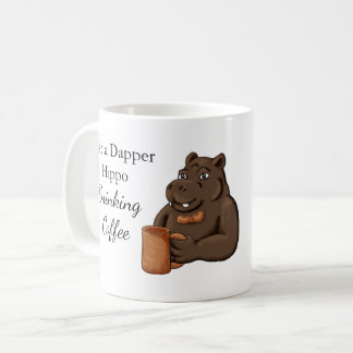 Caneca De Café Just a Dapper Hippo Drinking Coffee - Funny Mug