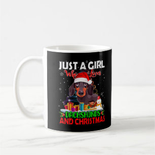 Caneca De Café Just A Girl Who Love Dachshunds & Christmas Dachsh