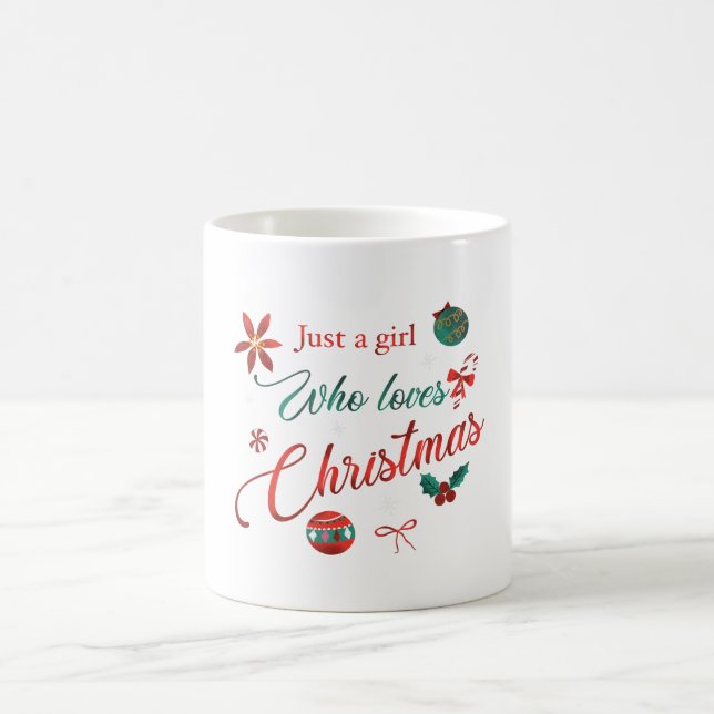 Caneca De Café Just a Girl Who Loves Christmas (Centro)
