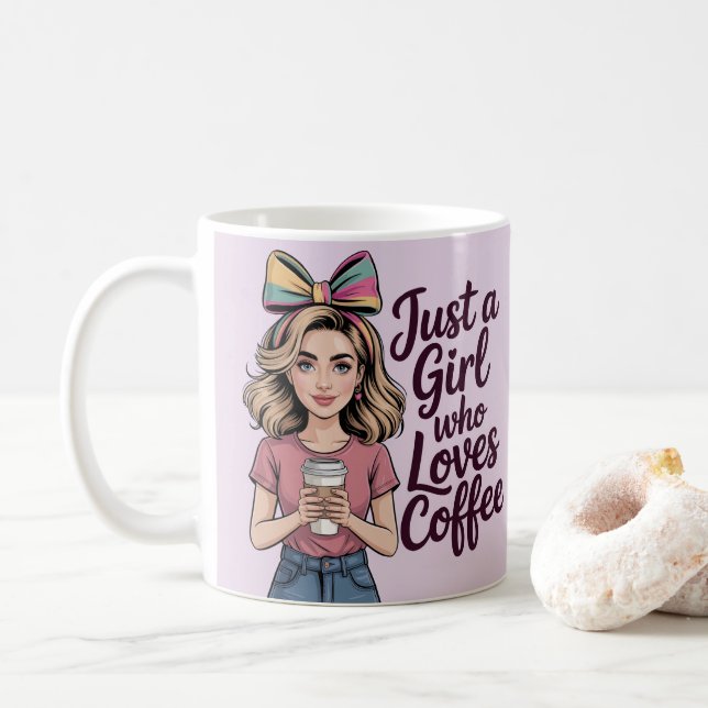 Caneca De Café Just A Girl Who Loves Coffee Classic Mug (Com Donut)