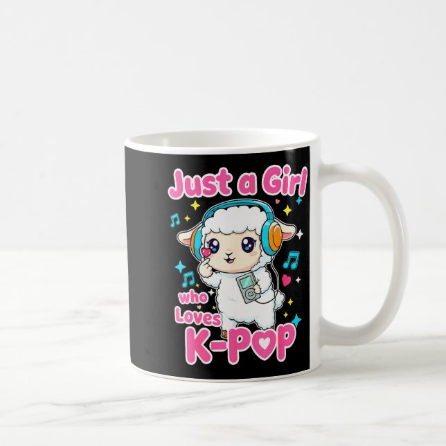 Caneca De Café Just A Girl Who Loves K-p Cute Sheep  (Direita)