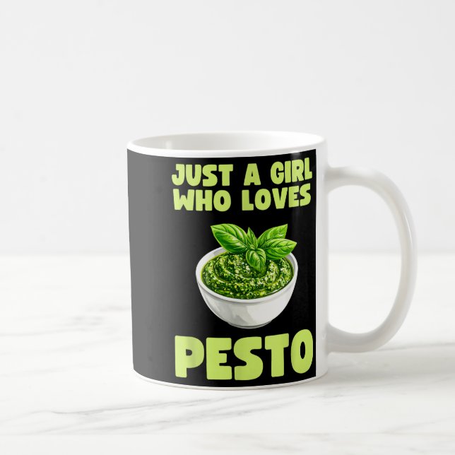Caneca De Café Just A Girl Who Loves Pesto Basil Pasta Italian Ad (Direita)