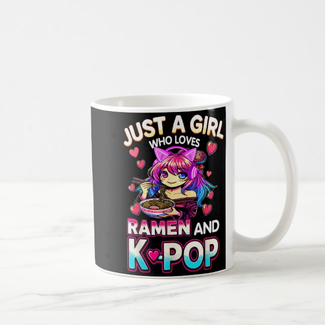Caneca De Café Just A Girl Who Loves Ramen And K-p  (Direita)