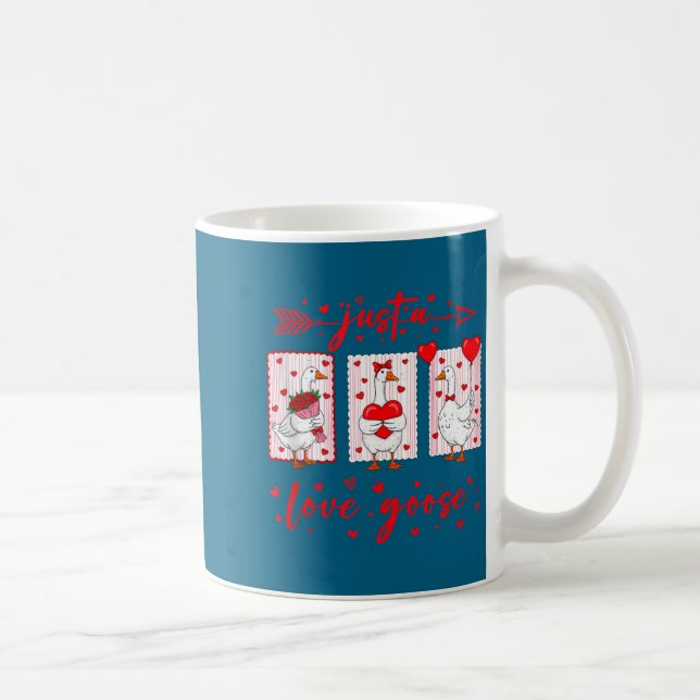 Caneca De Café Just A Love Goose Funny Valentine Cute Goose For W (Direita)
