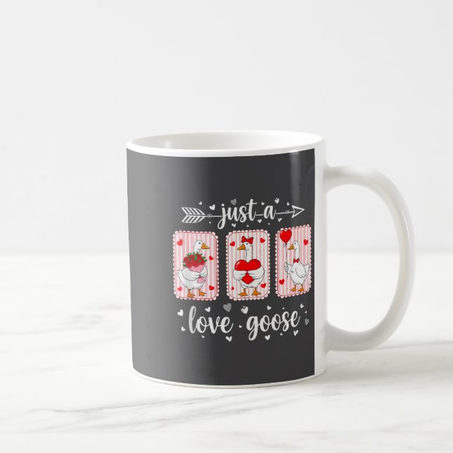 Caneca De Café Just A Love Goose Funny Valentine Cute Goose For W (Direita)