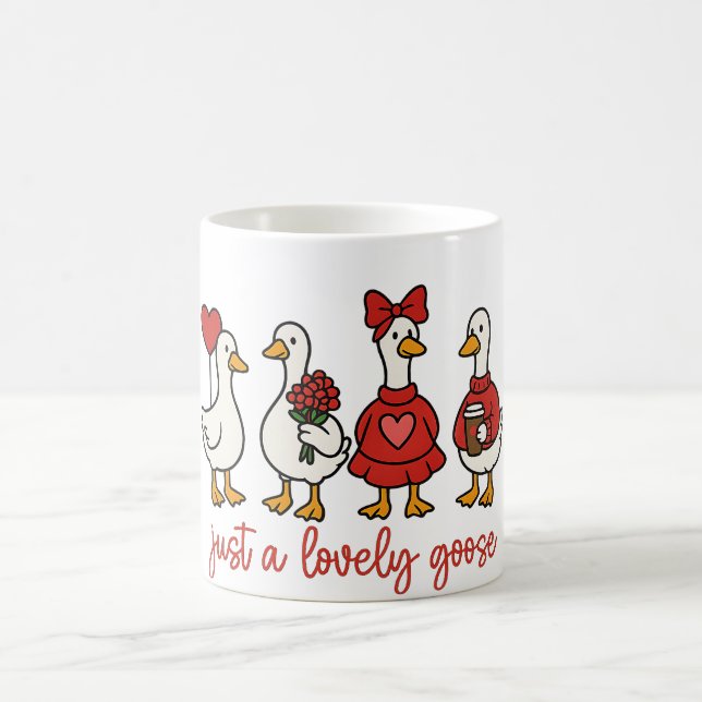 Caneca De Café Just a Lovely Goose Cute Goose Coffee Mug (Centro)
