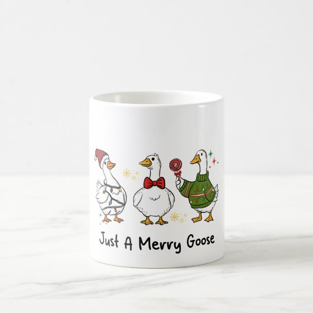 Caneca De Café Just A Merry Goose Festive Holiday Design (Centro)