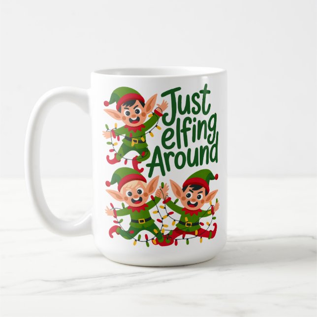 Caneca De Café Just Elfing Around (Esquerda)