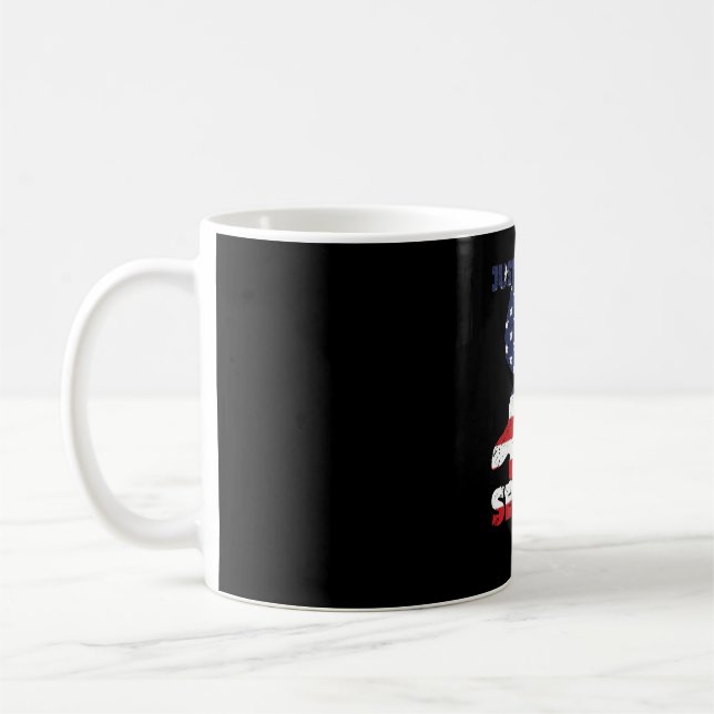 Caneca De Café Just Gonna Send It America Flag Snowmobile (Esquerda)