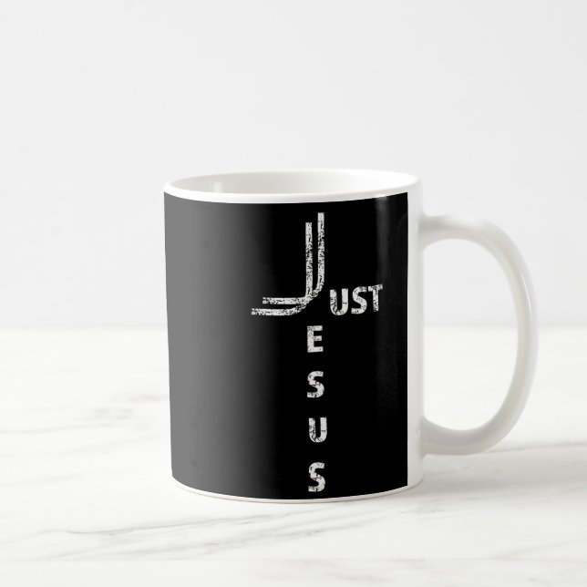 Caneca De Café Just Jesus Minimal Cross Back Design For Christian (Direita)