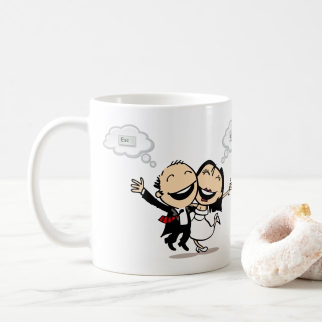 Caneca De Café Just married (Com Donut)