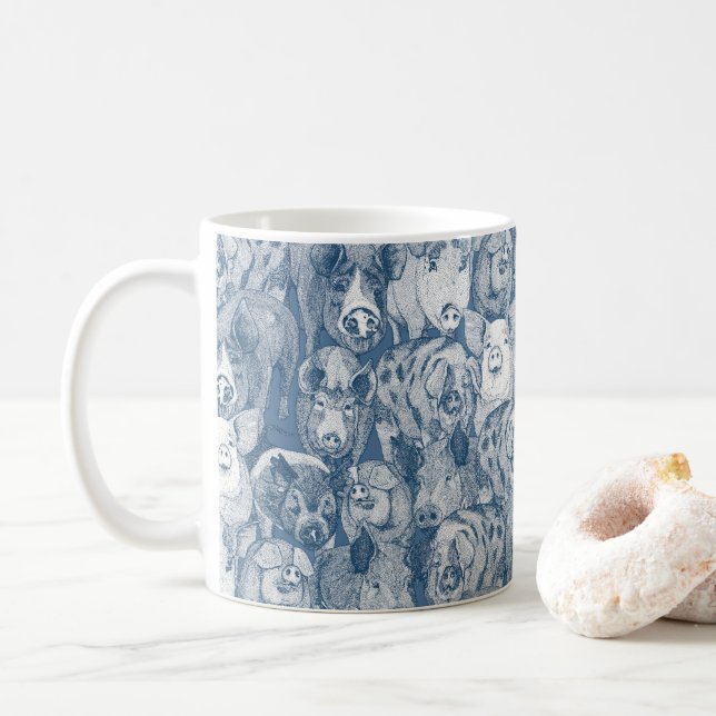 Caneca De Café just pigs cobalt denim (Com Donut)