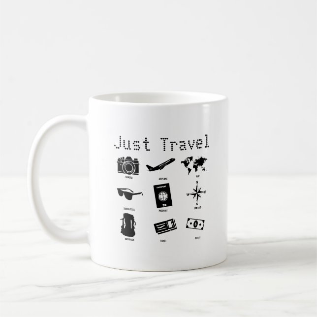 Caneca De Café Just travel - travel icons (Esquerda)