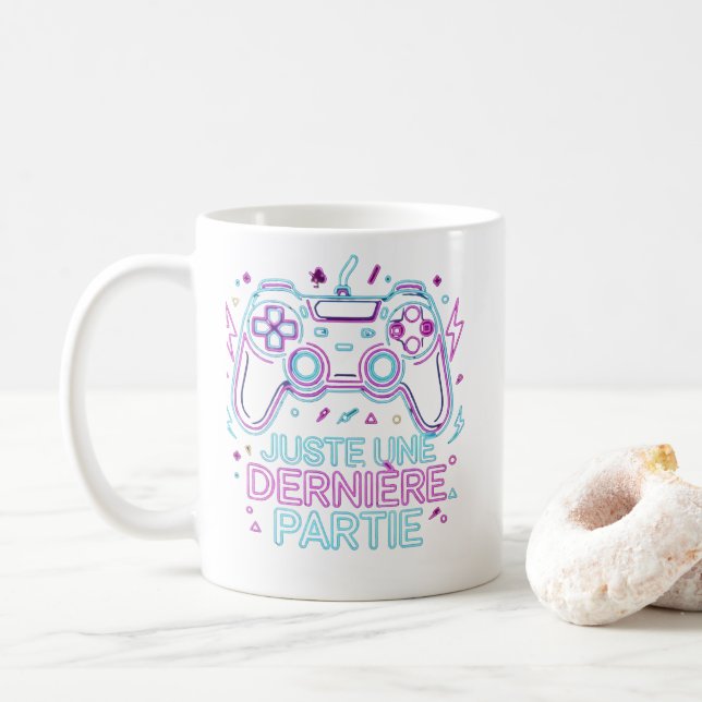 Caneca De Café Juste Une Dernière Partie Gamer Mug - Retro (Com Donut)