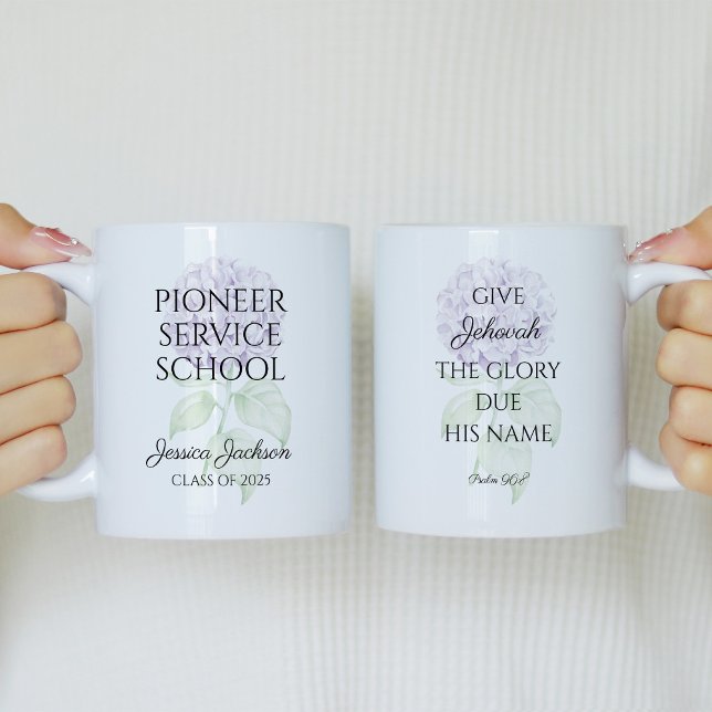 Caneca De Café JW 2025 Pioneer Service School com Texto do Ano (Criador carregado)